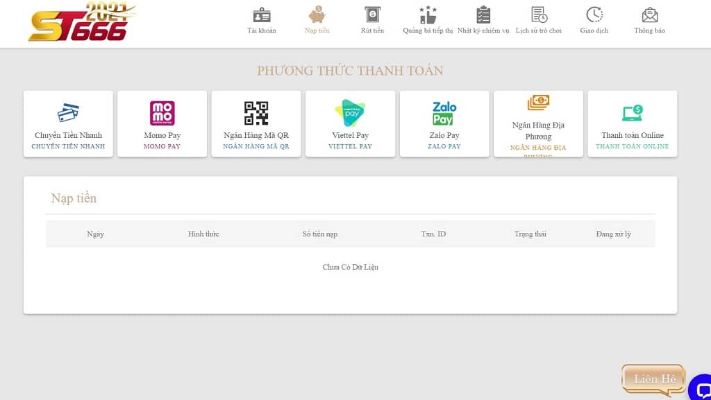 Các phương thức nạp tiền tại KUBET